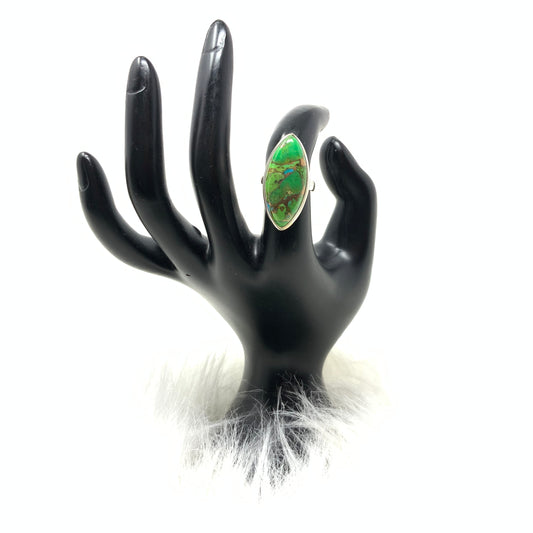 Green Mojave Turquoise Ring, size 5