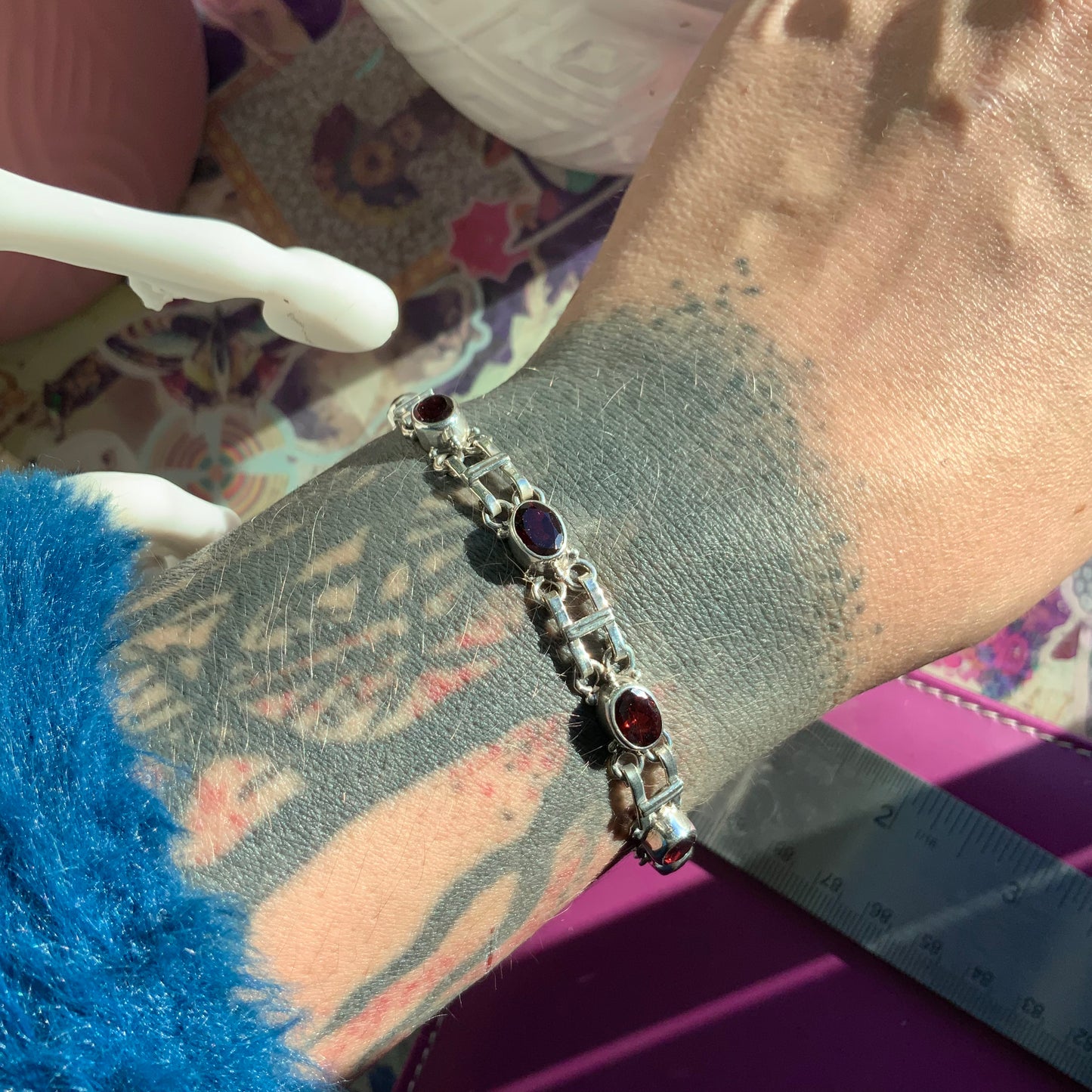 Garnet Tennis Bracelet