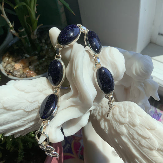 Blue Goldstone Tennis Bracelet