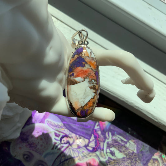 Purple and Orange Mojave Turquoise Pendant