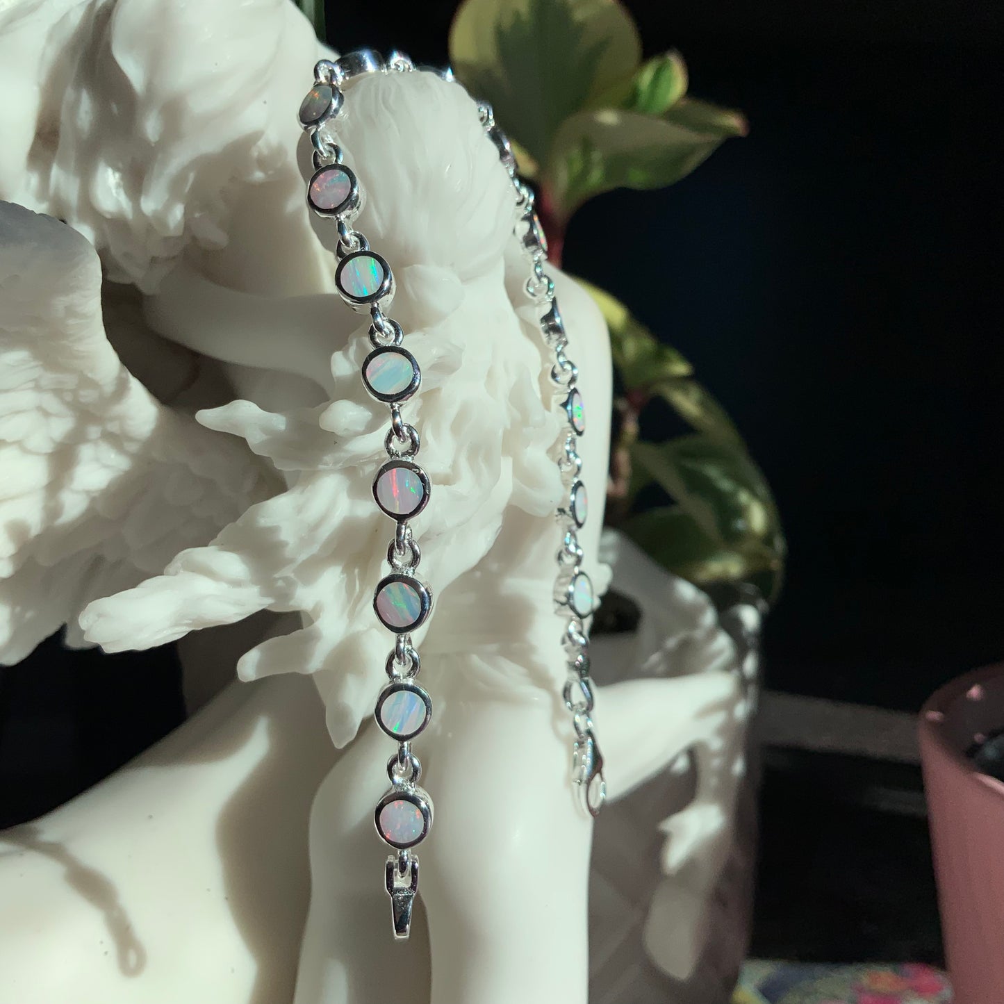 White Opal Tennis Bracelet