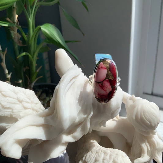 Red Mojave Turquoise Ring, size 9