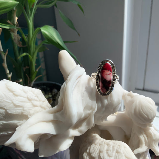 Red Mojave Turquoise Ring, size 8
