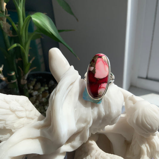 Red Mojave Turquoise Ring, size 7