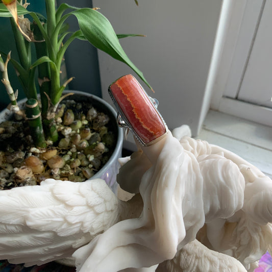 Rhodochrosite Ring, size 8