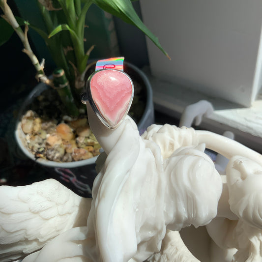 Rhodochrosite Ring, size 8