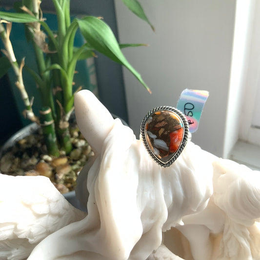 Copper Dolomite Ring, size 7