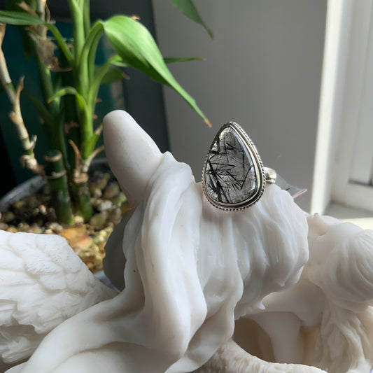 Rutile Quartz Ring, size 7