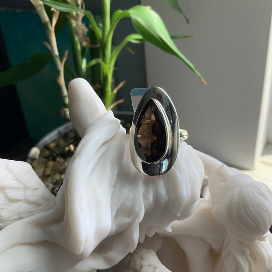 Smoky Quartz Ring, size 8
