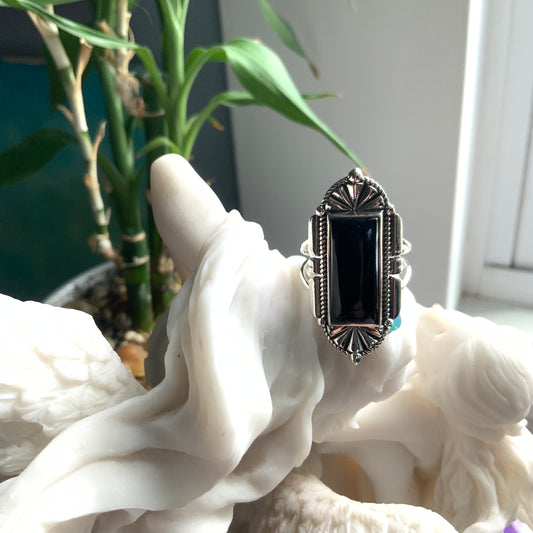 Black Onyx Ring, size 7