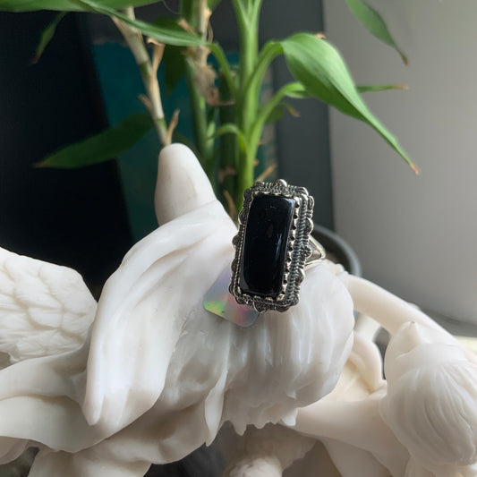 Black Onyx Ring, size 6