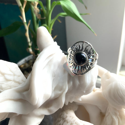 Black Onyx Ring, size 9