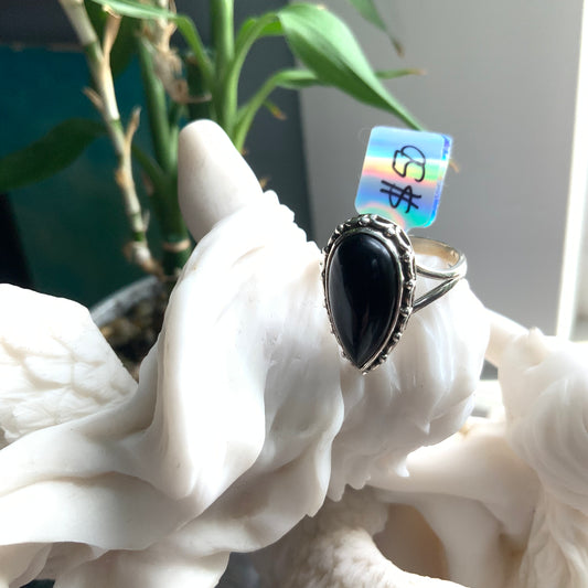 Black Onyx Ring, size 8