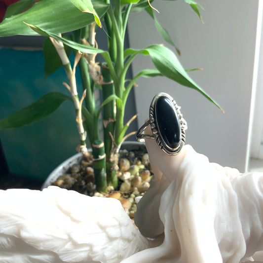 Black Onyx Ring, size 10