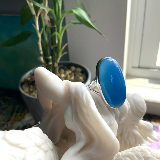 Blue Chalcedony Ring, size 7