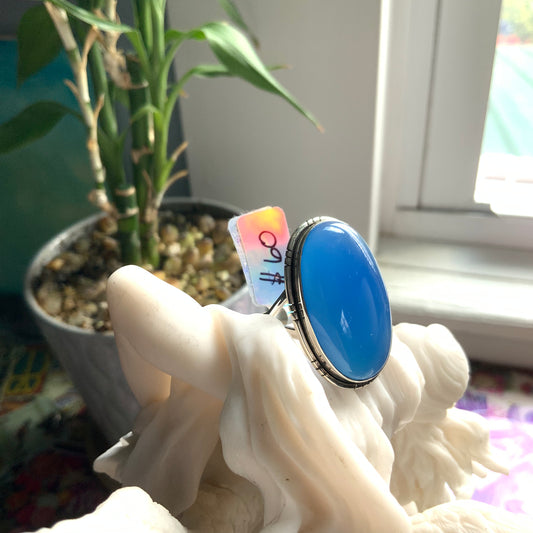 Blue Chalcedony Ring, size 10