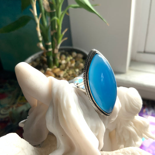 Blue Chalcedony Ring, size 7