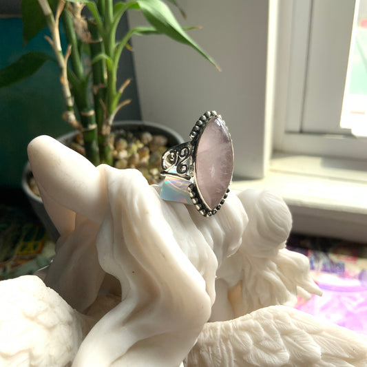 Rose Quartz Ring, sizes 8,9