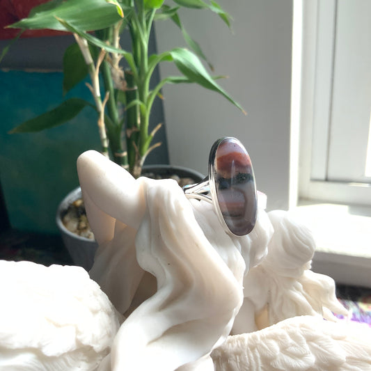 Crazy Lace Agate Ring, size 10