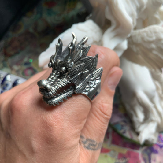 Large Chinese Dragon Ring, size 12