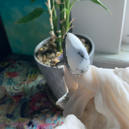 Dendrite Opal Ring, size 9