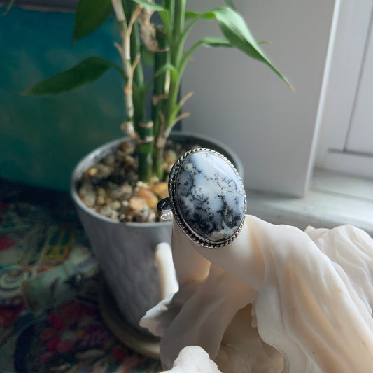 Dendrite Opal Ring, size 9