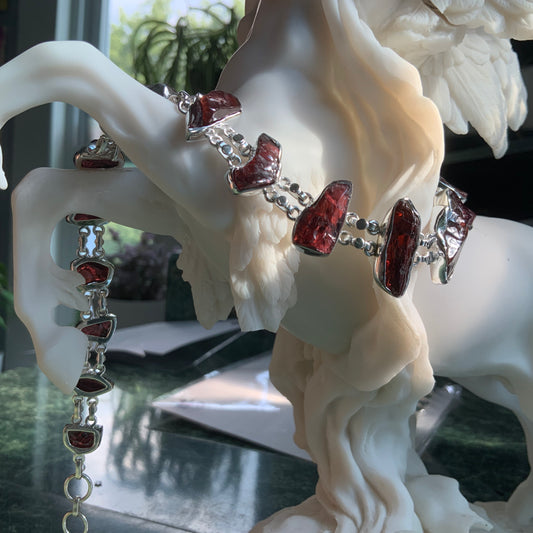 Natural Garnet Collar and Earrings Set