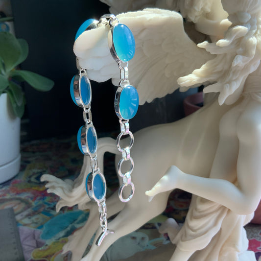 Blue Chalcedony Tennis Bracelet