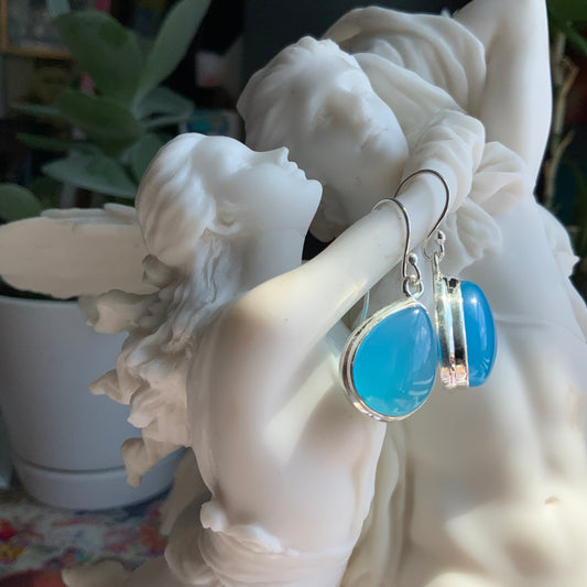 Blue Chalcedony Earrings