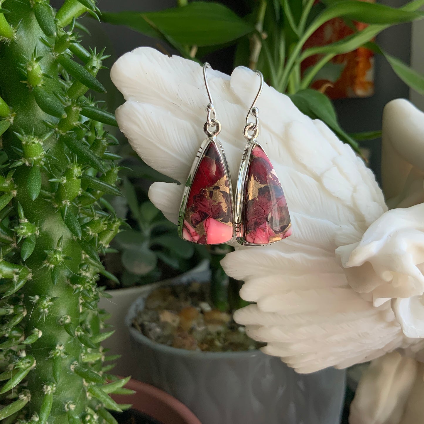 Red Mojave Turquoise Earrings