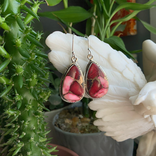 Red Mojave Turquoise Earrings