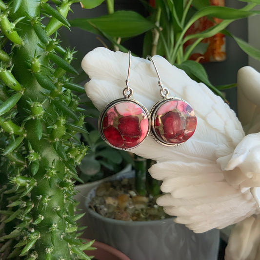 Red Mojave Turquoise Earrings