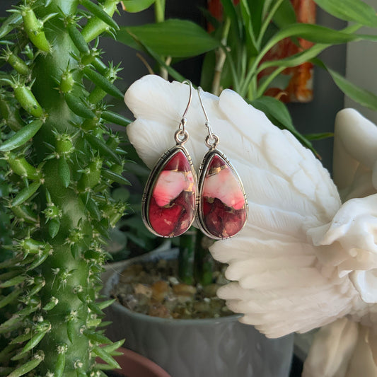 Red Mojave Turquoise Earrings