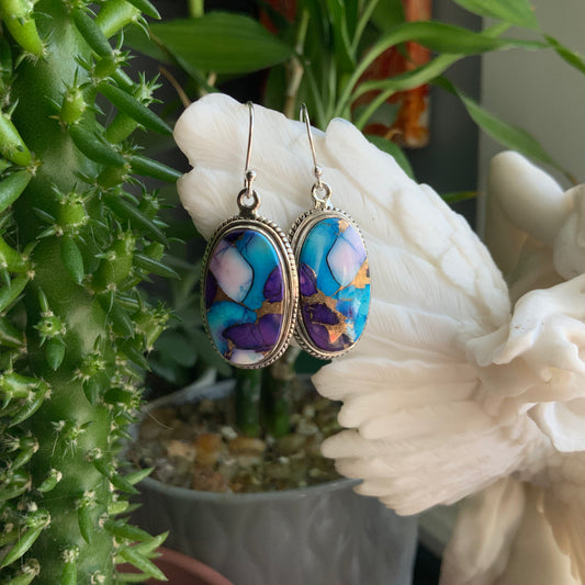 Purple and Blue Mojave Turquoise Earrings