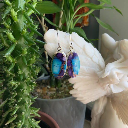 Purple and Blue Mojave Turquoise Earrings