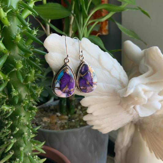 Purple and Blue Mojave Turquoise Earrings