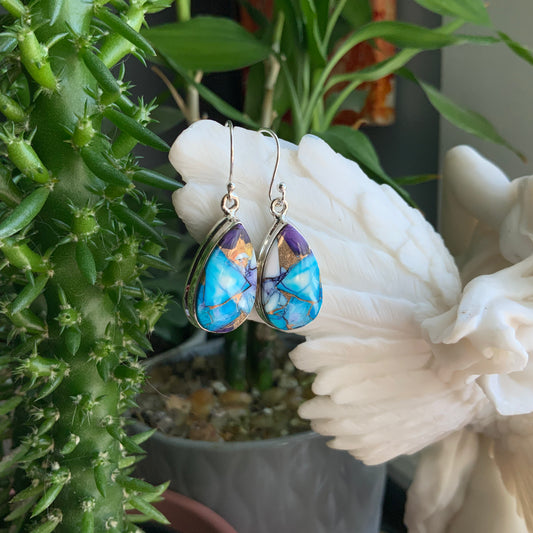 Purple and Blue Mojave Turquoise Earrings