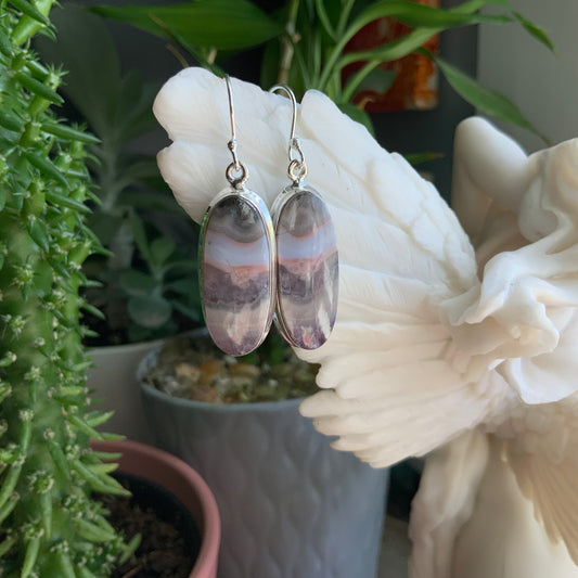 Amethyst Lace Agate Earrings