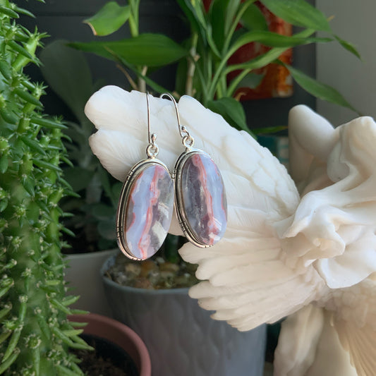 Amethyst Lace Agate Earrings