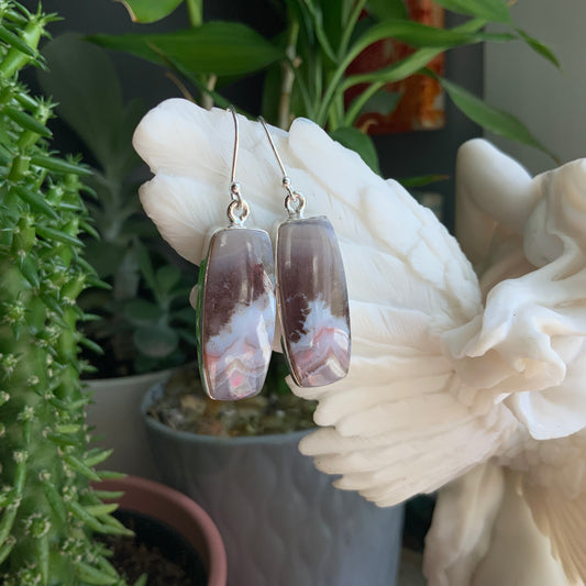 Amethyst Lace Agate Earrings