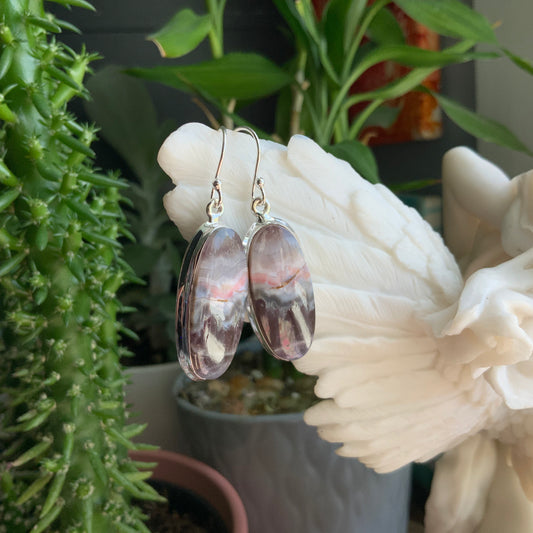 Amethyst Lace Agate Earrings