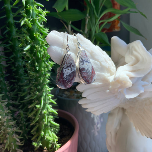 Crazy Lace Agate Earrings