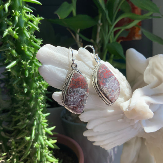Crazy Lace Agate Earrings