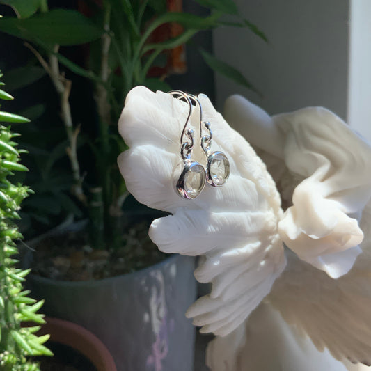 Faceted Clear Quartz Earrings
