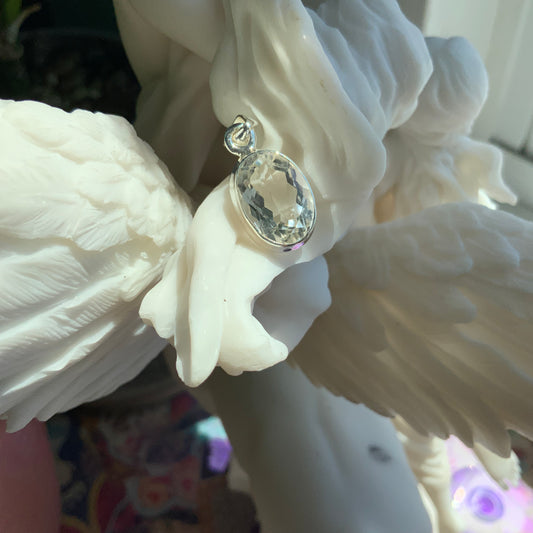 Faceted Clear Quartz Pendant