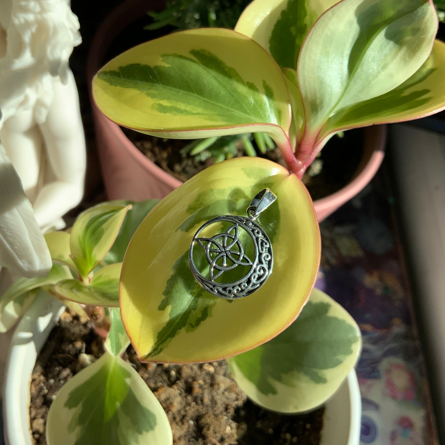 Celtic Knot and Moon Pendant