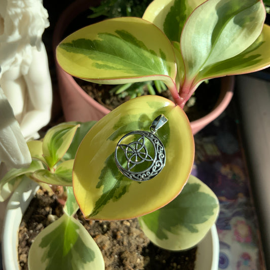Celtic Knot and Moon Pendant