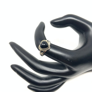 Black Onyx Heart Ring, size 5