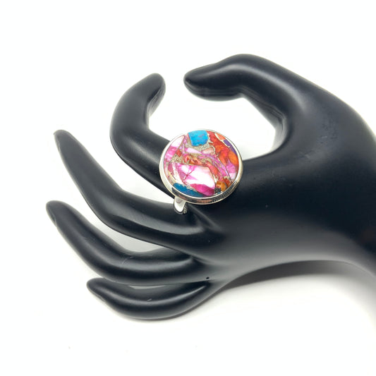 Rainbow Mojave Turquoise Ring, size 11