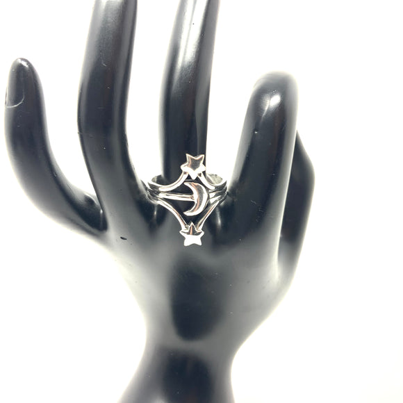 Moon and Star Ring, size 10